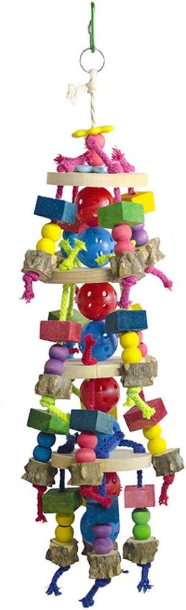 Deloky Large Parrot Toys - Natural Wood Large Bird Chewing Toys Suggested for Macaws cokatoos,African Grey and a Variety of Large Amazon Parrots