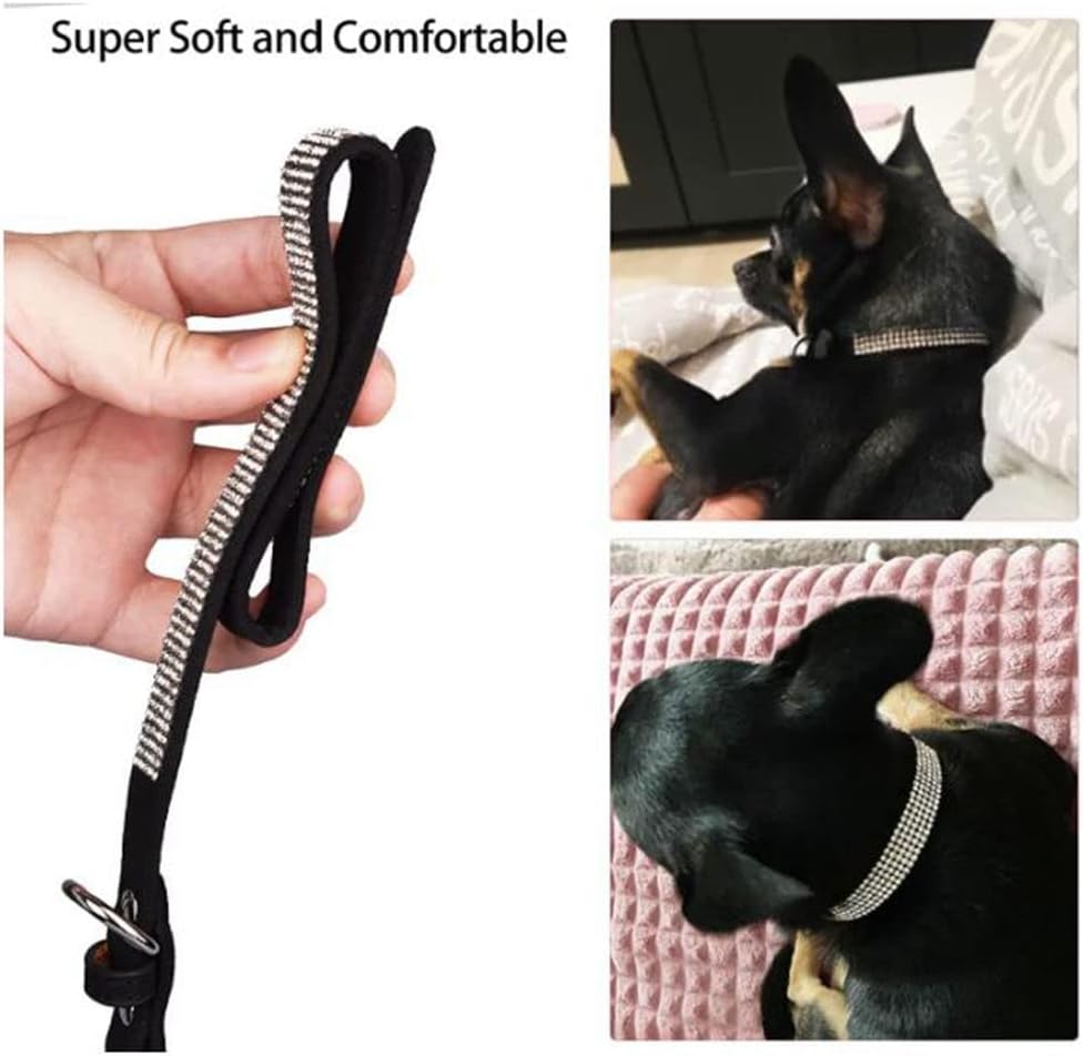 Rhinestone Dog Collar for Small Dogs, Bling Diamond Fancy Crystal Glitter Pretty Jewel Pet Puppy Collars for XXS XS Small Medium Large Breed Girl Dogs Female Cats Kitten, Teal XXL