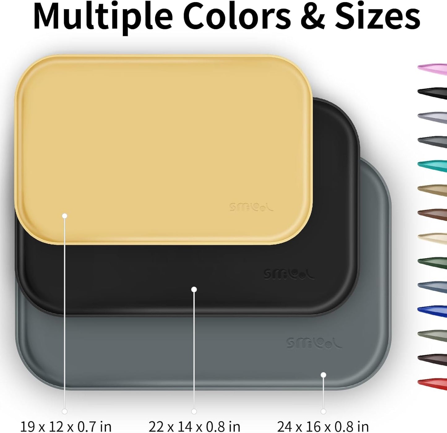 Silicone Pet Feeding Mat with Raised Edge for Food and Water, Dog Bowl Mats, Cat Bowls Placemat with High Lip for Floor Waterproof, Rubber Tray for Cats and Dogs 22 x 14 x0.8 Light Olive Green