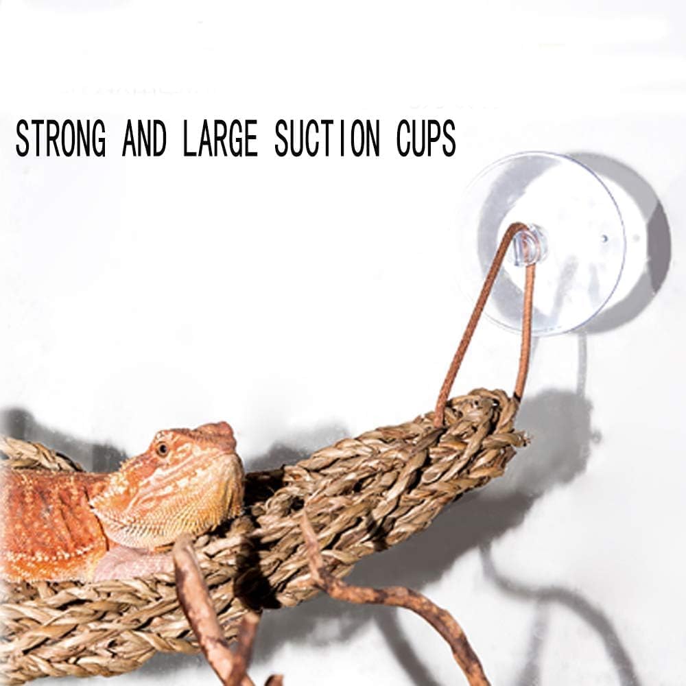 kathson Bearded Dragon Hammock, Reptile Terrarium Leaves with Suction Cups, Bearded Dragon Tank Accessories, Habitat Decor for Chameleon, Lizards, Geckos, and Snakes(16.53 x 12.6 x 12.6 inches, 2 PCS)