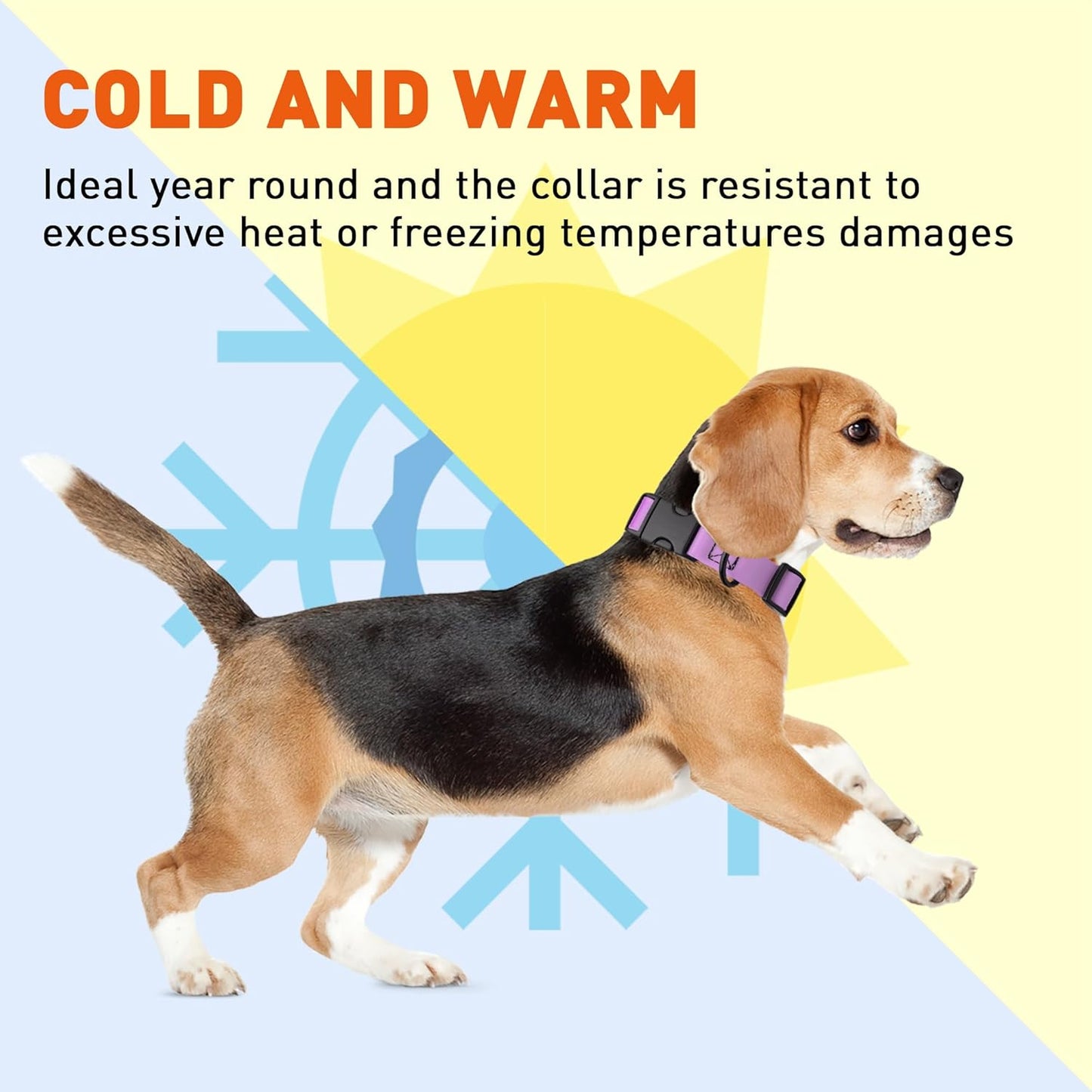 Dogline Biothane Waterproof Dog Collar with Quick Release Buckle Strong Coated Nylon Webbing with Odor- Proof for Easy Care Easy to Clean Fits Small Medium Large Dogs, Amethyst Purple 3/4" W 12-19" L