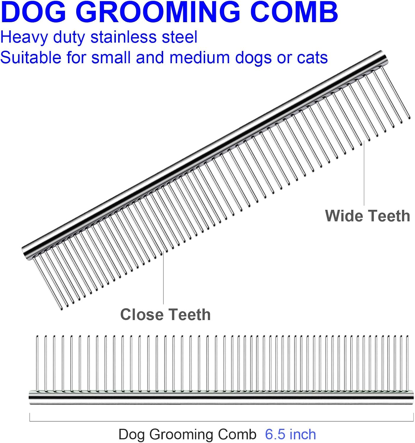 Professional Dog Grooming Scissors Kit, Titanium Coated Dog Scissors for Grooming, Grooming Shears Kit - Thinning, Curved Scissors and Comb for Dog Cat Pet (Blue 4 in 1)