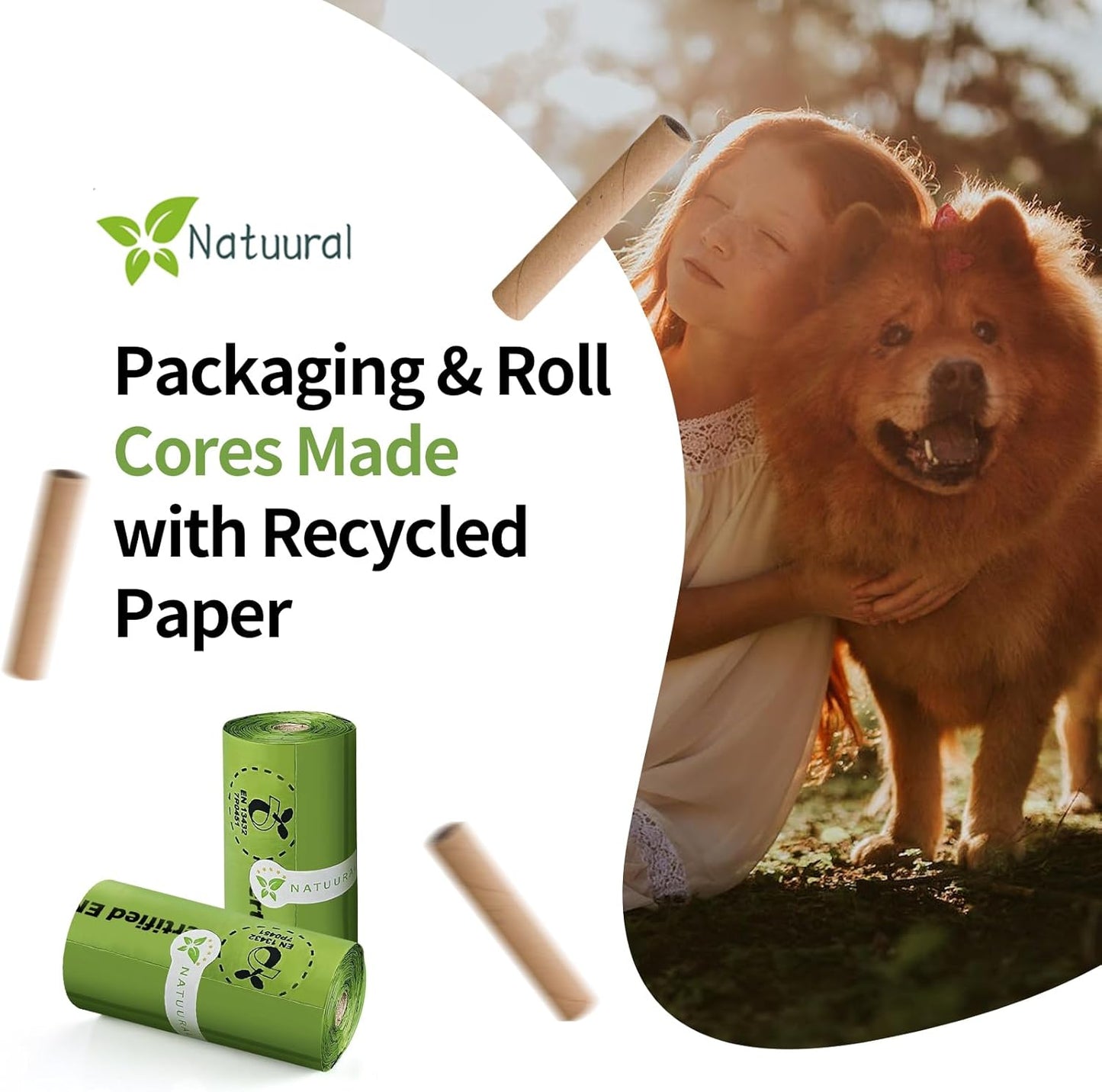 Certified Compostable Dog Poop Bags-270Bags 18Rolls, Poop Bags for Dogs Made of Cornstarch - ASTM D6400 By USA, Leakproof Easy Open, Unscented Dog Waste Bags (Green)