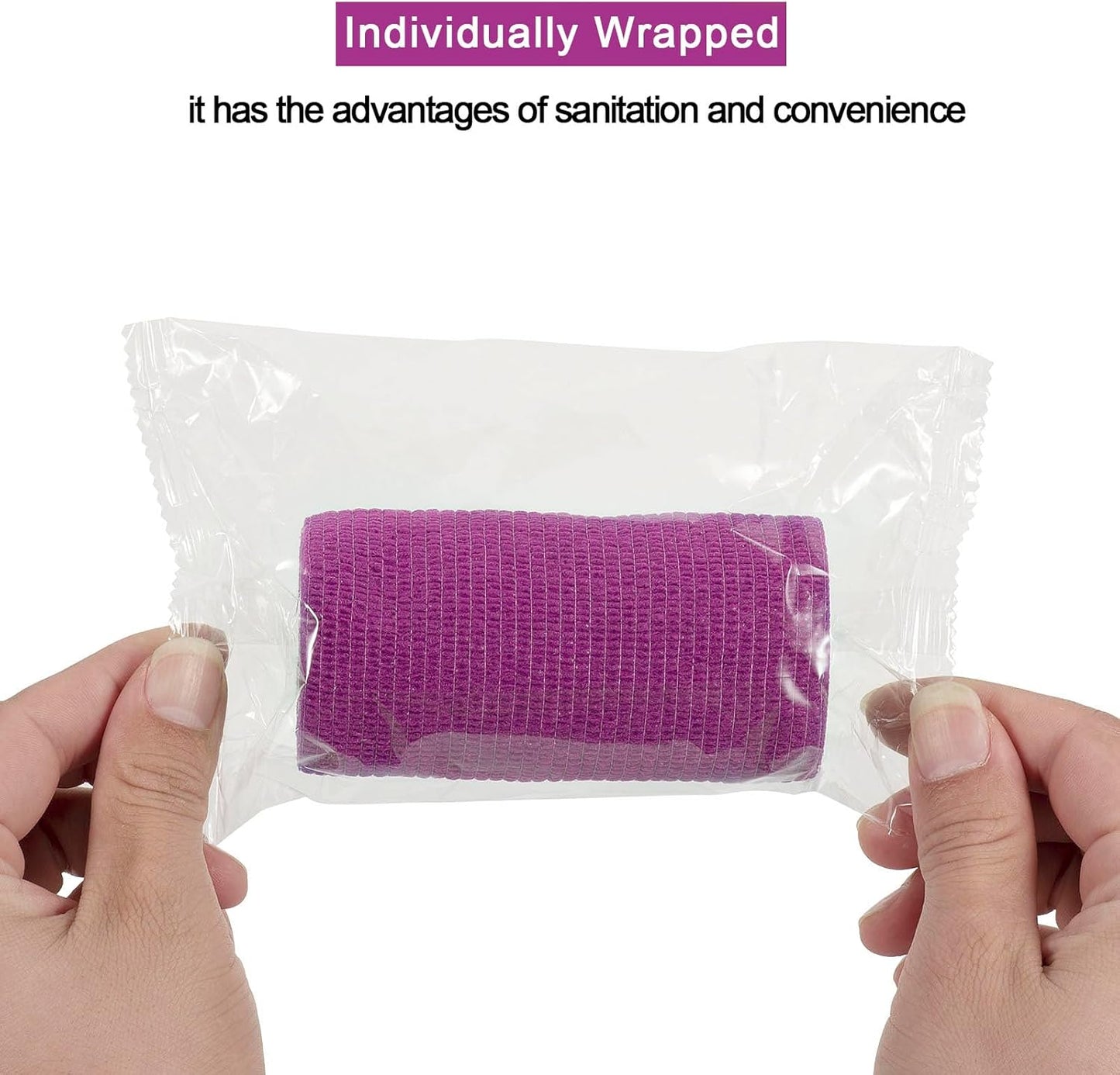 Self Adhesive Bandage Wrap 4 in x 5 Yds Vet Wrap for Horses Elastic Bandage for Ankle Wrist Athletic Tape Self Adherent Cohesive Bandage Wrap Sports Tape, 12 Pack