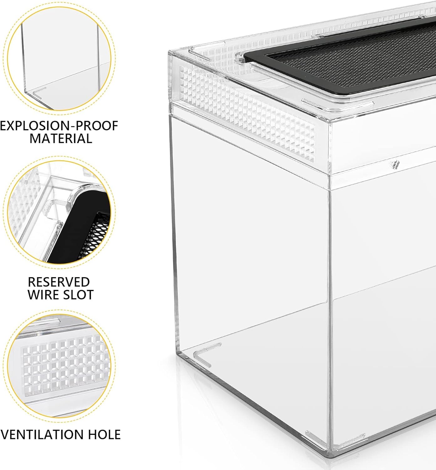 Reptile Terrarium Kit 12" x 7"x 9" Spider Tank Starter Tank, Leopard Gecko Tank, Tarantula Cage Hermit Crab Habitat, Lizard Enclosure, Insect Tank Kit, Jumping Spider Enclosure, Small Isopod Terrarium