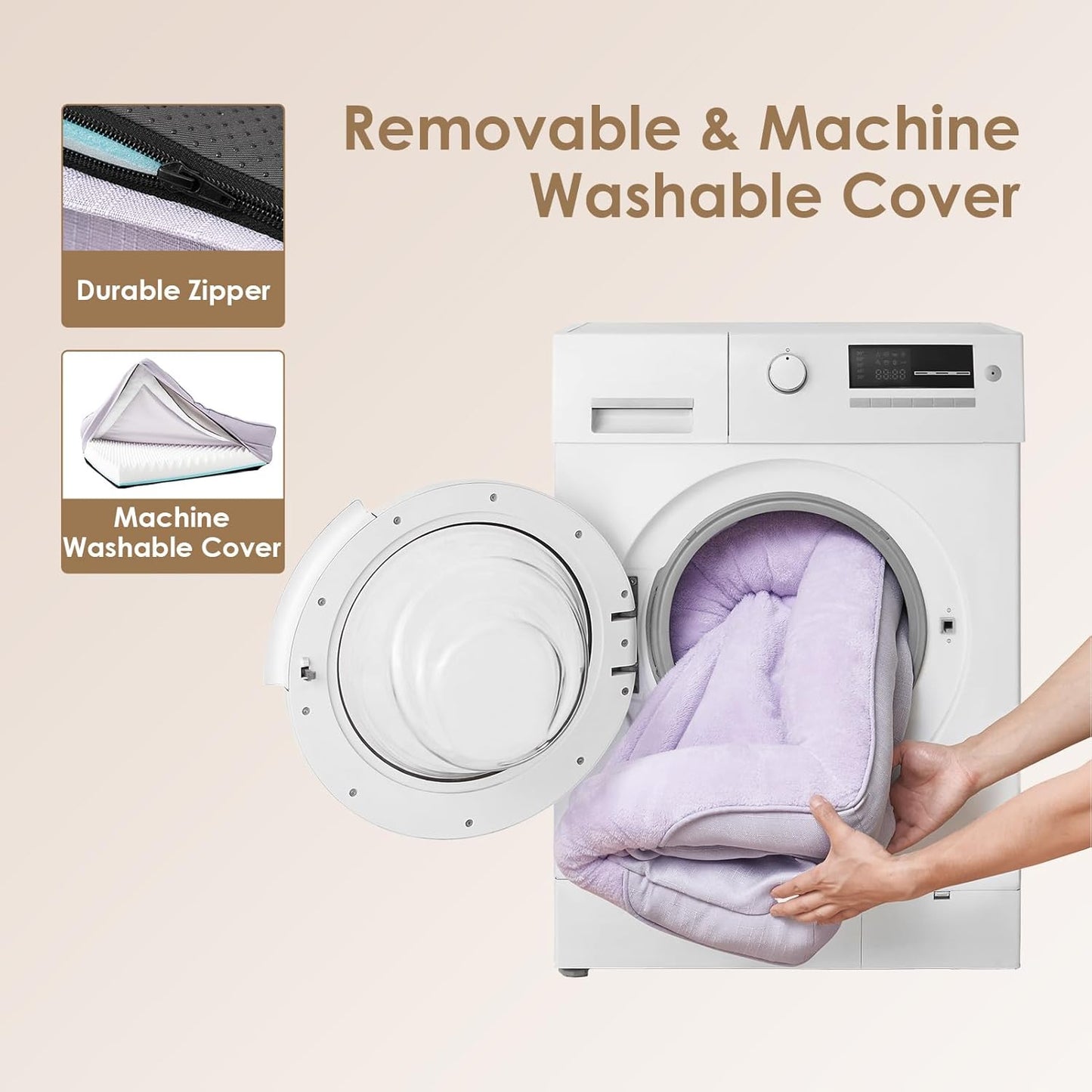 EHEYCIGA Memory Foam XL Dog Bed for XLarge Sized, Extra Large Orthopedic Dog Sofa with Sides and Waterproof Liner, Washable Bolster Pet Couch with Removable Cover, 42x30x7.5 Inch, Purple