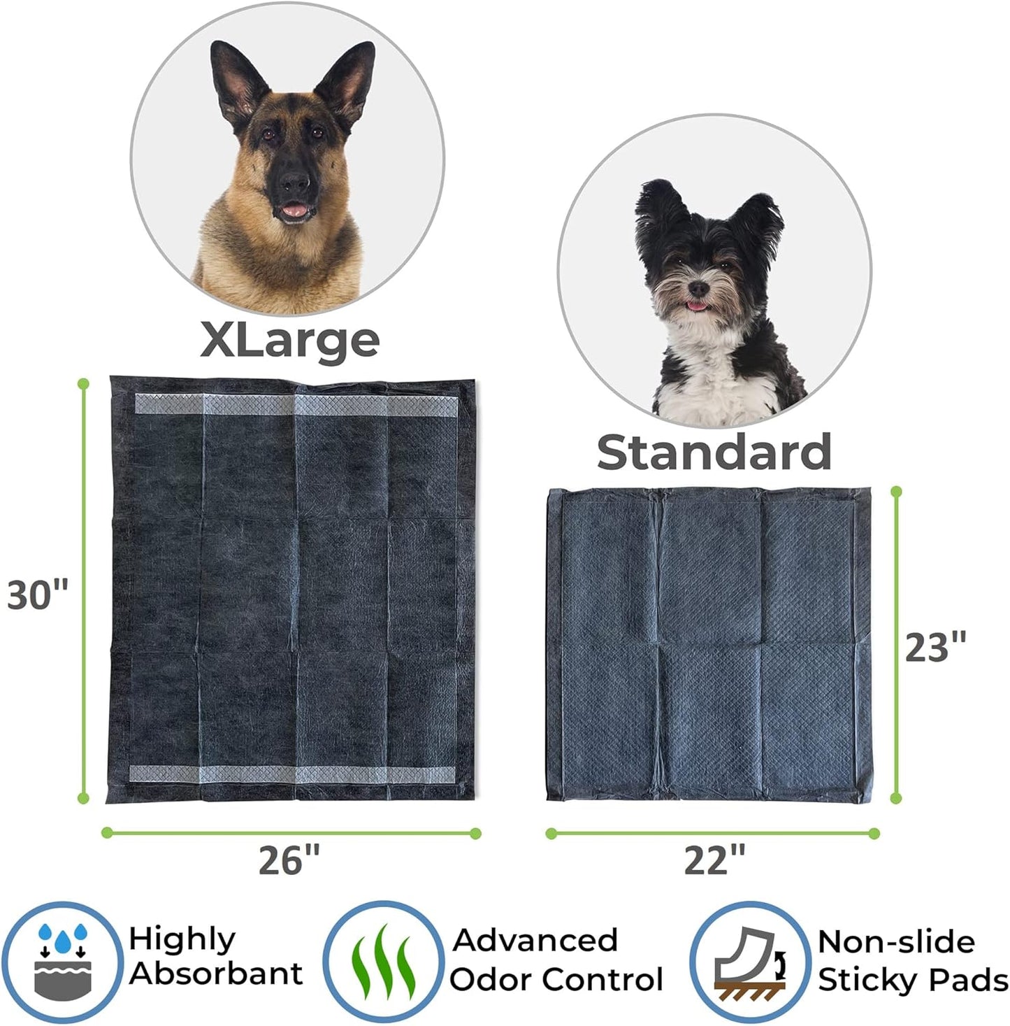 Alpha Paw - Magic Dog & Puppy Pee Pads - Puppy Pads with Charcoal, Extra Thick 6 Layers + Gel Tech Absorbs 6 Cups, Advanced Quick-Dry Indoor Wee Wee Pads for Dogs Training - XL Dog Pads 26”x30” 40 CT