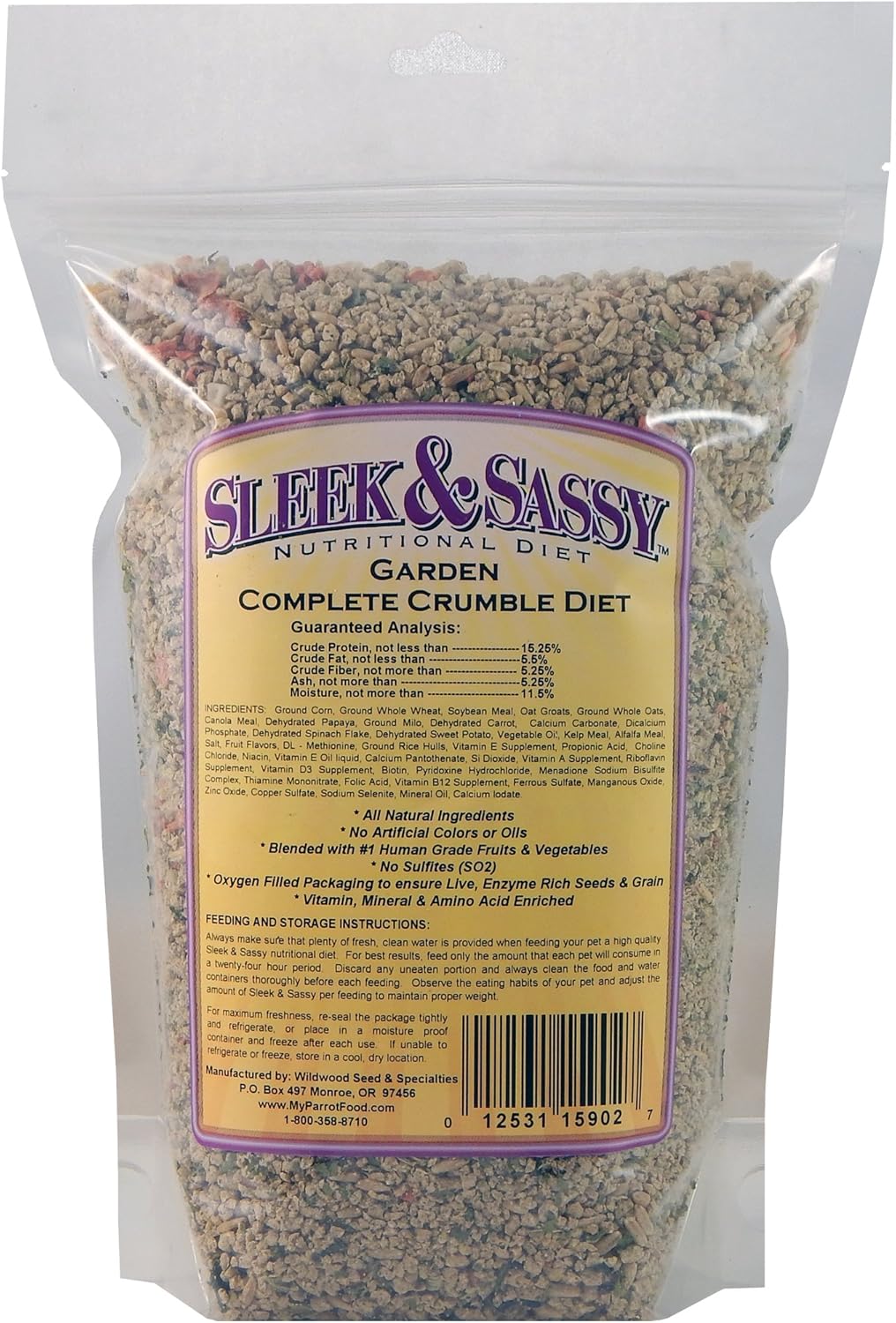 SLEEK & SASSY Garden Complete Crumble Small Bird Food (2 lbs.)