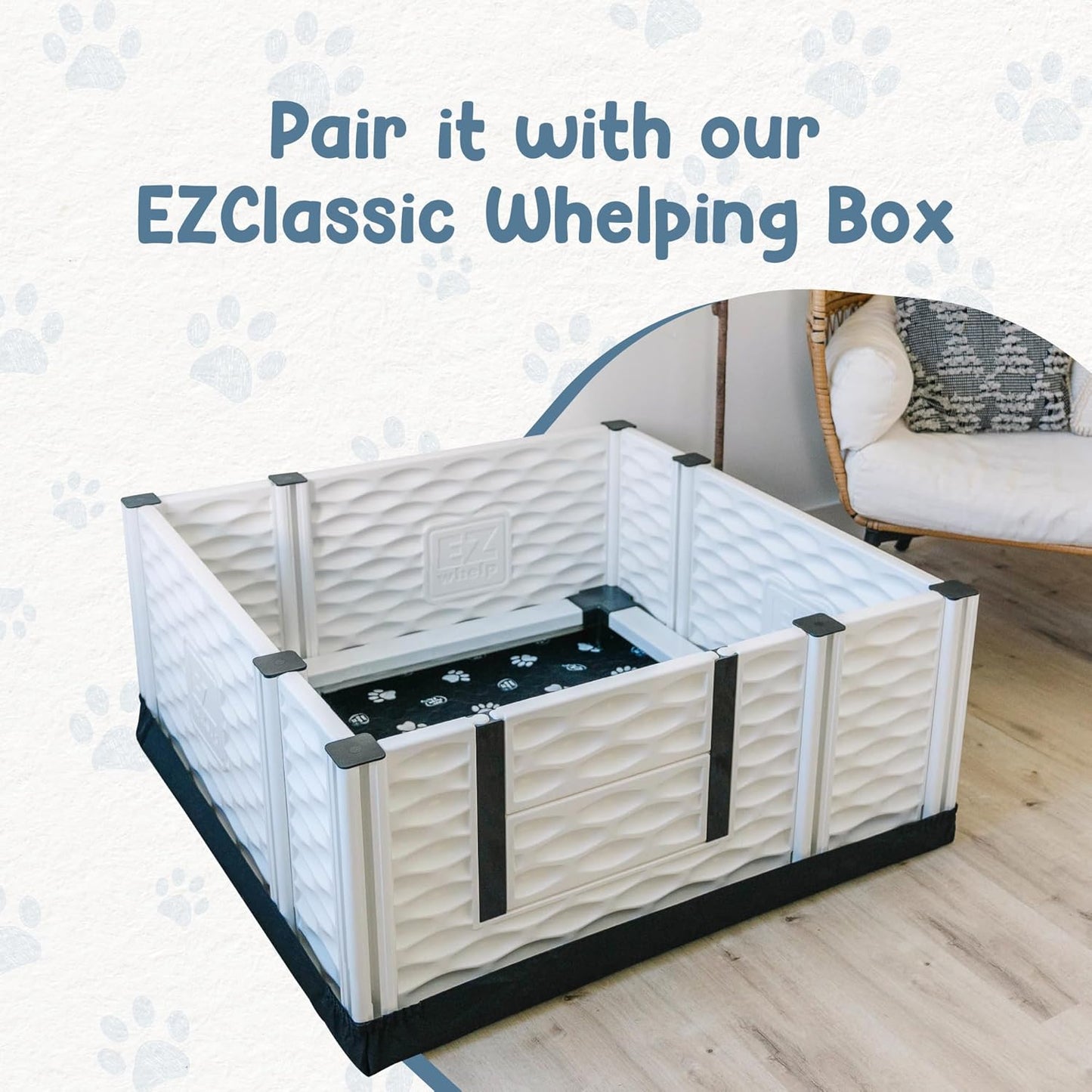 EZwhelp Reusable Dog Pee Pads, Washable Waterproof Mats for Dog Potty Training or Whelping Pads, 29x29 Inch, 2 Pack