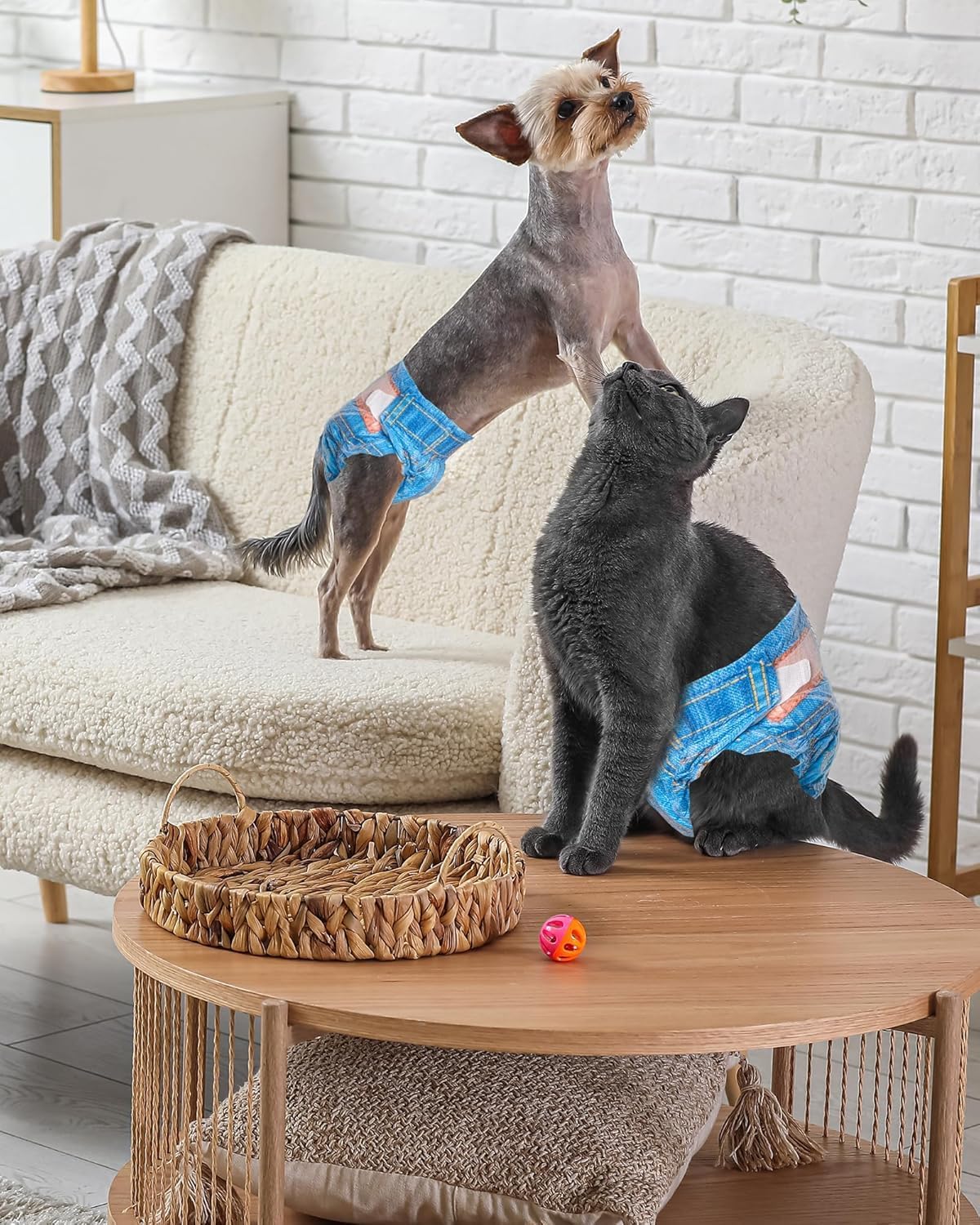 Pet Soft Dog Diapers Female, Disposable Dog Diapers, Cat Diaper for Female Cats, Puppy Diaper 16pcs Medium