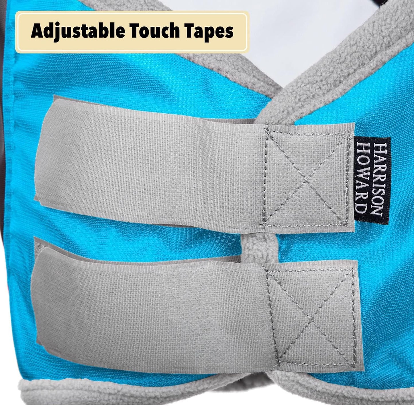 Harrison Howard Pro Luminous Horse Fly Mask Standard with Ears UV Protection for Horse Azure Blue/Silver Medium Cob