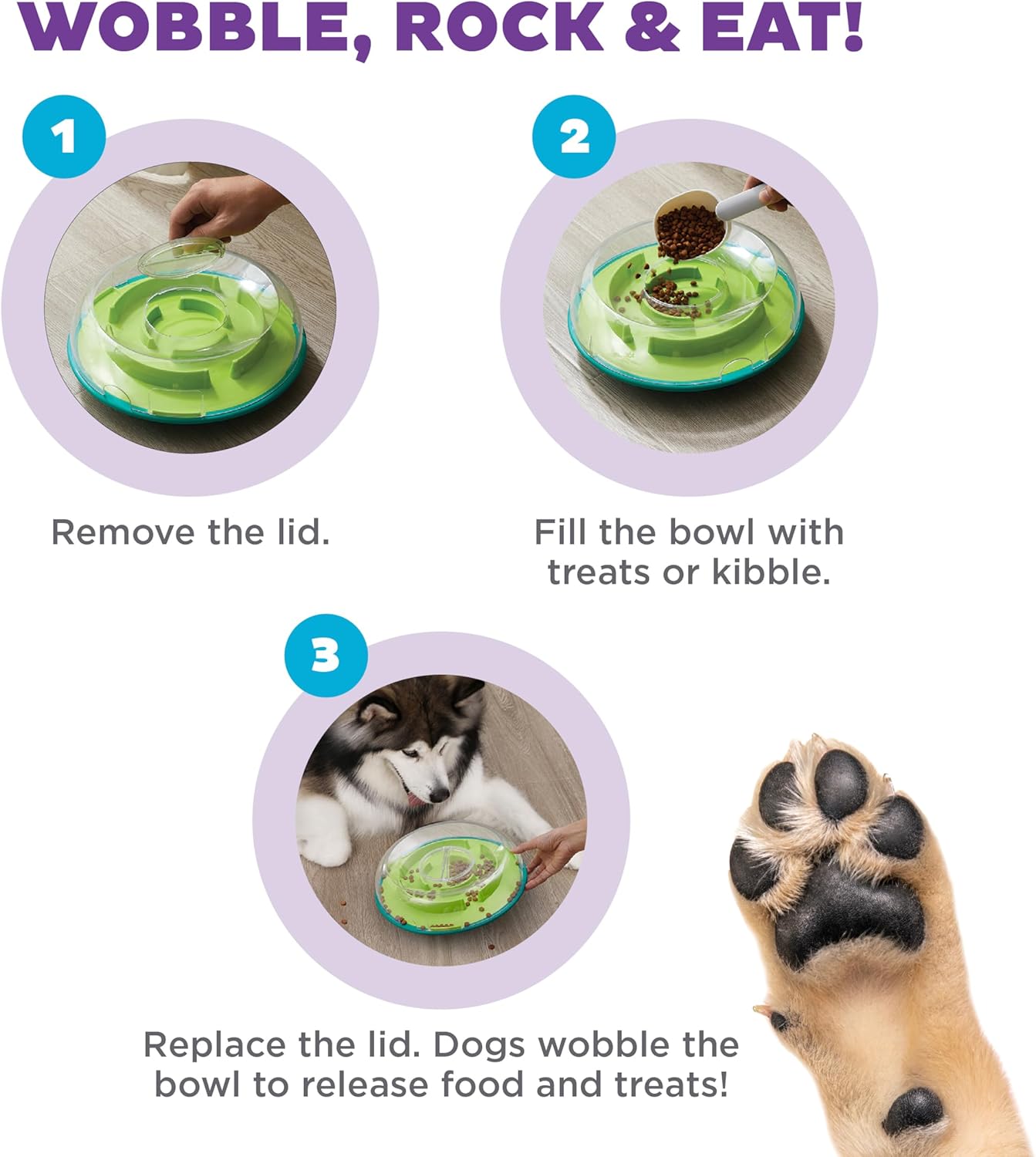 Outward Hound Nina Ottosson Wobble Bowl Dog Game -Interactive Slow Feeder Bowl Dog Game