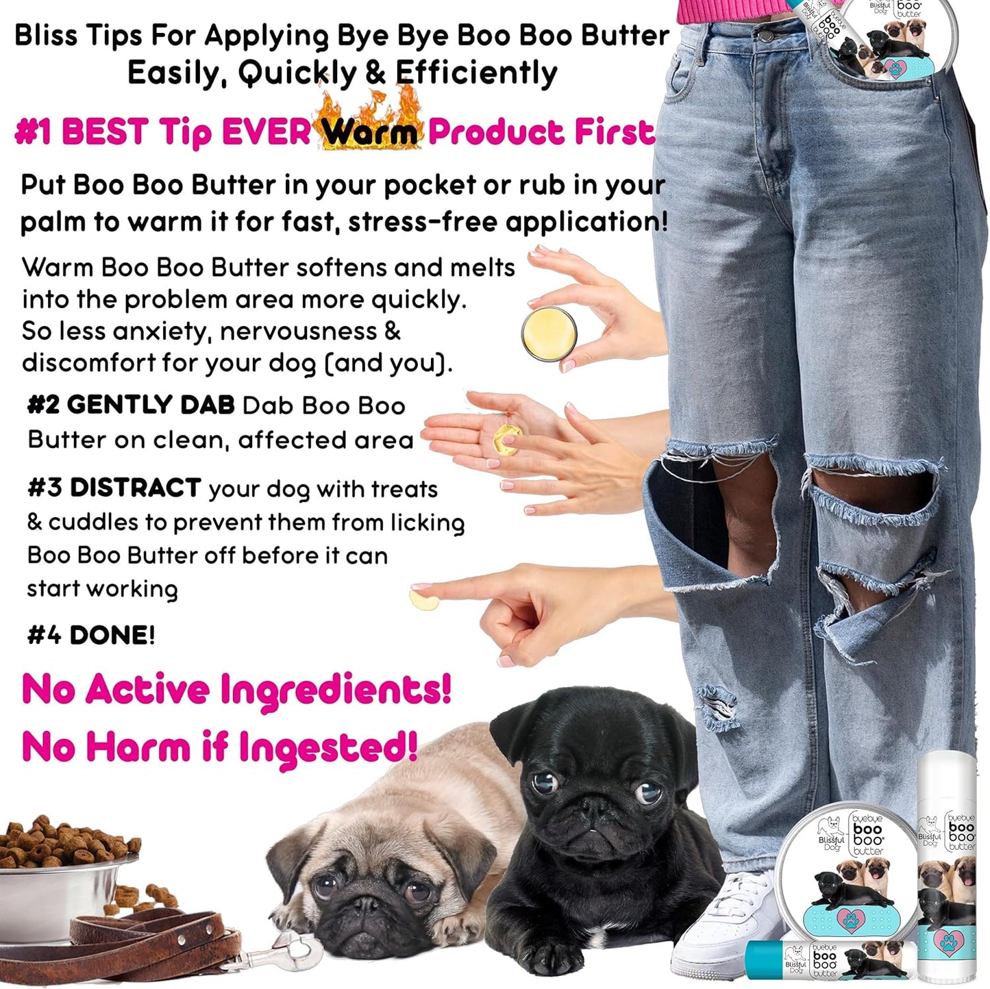 The Blissful Dog .15 oz Tube Pug Booboo Butter