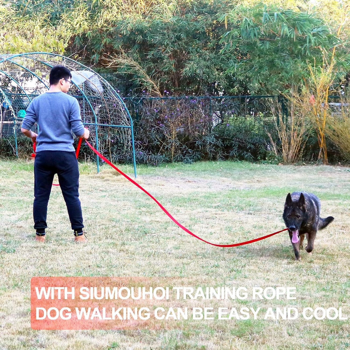 Reliable Siumouhoi Dog/Puppy Obedience Recall Training Agility Lead - 15ft, 20ft, 30ft ,40ft, 50ft Training Leash - Great for Play, Camping & Backyard(Blue,40 Feet