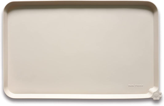 Hoki Found Silicone Pet Food Mats Tray - High-Lips Pet Dog Cat Bowl Mats - Dog Pet Cat Feeding Mat - Waterproof Dog Cat Food Mats -Pet Water Mats for Floors - Papayawhip