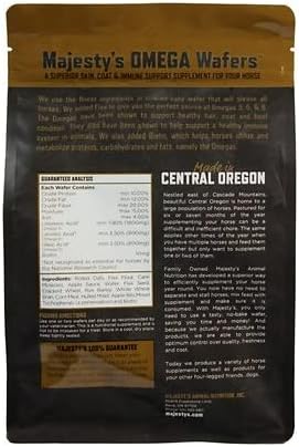 Majesty's Omega Wafers - Superior Horse/Equine Skin, Coat, and Immune Support Supplement - Omega 3, 6, 9, and Biotin (Regular, 2 Pack(120 Count Total))