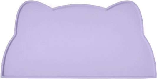 Cat Food Mat, Silicone Pet Feeding Mat for Floor Non-Slip Waterproof Dog Water Bowl Tray Cushion (20" x 12", Periwinkle Blue)