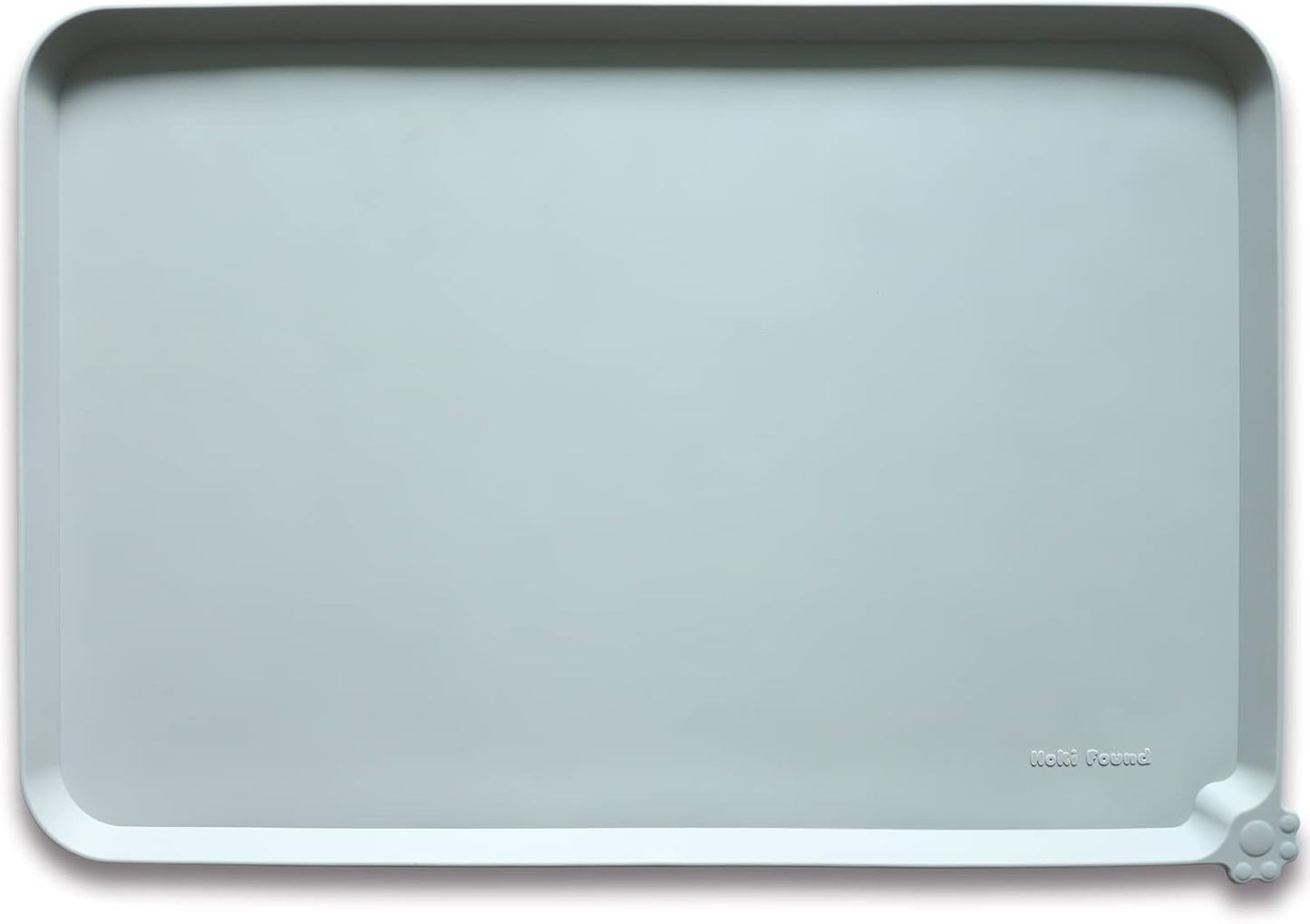 Hoki Found XX-Large Silicone Pet Food Mats Tray - Non Slip Pet Dog Cat Bowl Mats Placemat - Pet Water Mats for Carpet -Dog Pet Cat Feeding Mat - Waterproof Dog Cat Food Mats -Battleship