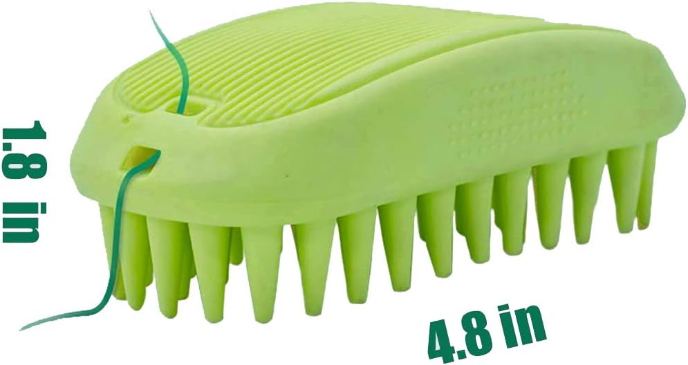 Pet Silicone Shampoo Brush for Long & Short Hair Medium Large Pets Dogs Cats,Shower Wash Curry Brush,Dog hair Products Accessories Dog Back Massage for Long & Short Hair Small Large Pets Dogs(Green)