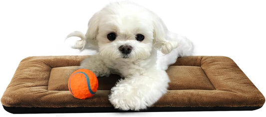 Dog Beds Crate Pad for Extra Small Dogs Ultra Soft Dog Crate Bed Washable & Anti-Slip Kennel Pad for Dogs Cozy Sleeping Mat,Brown 22inch
