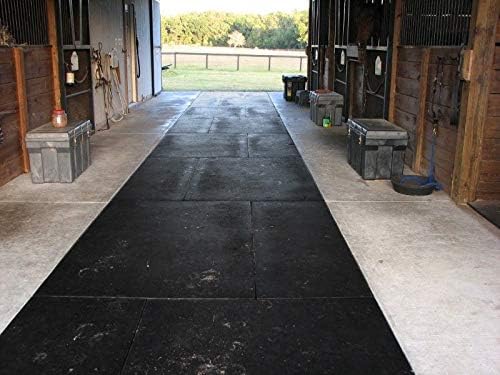 American Floor Mats - Horse/Stable Mats - Heavy Duty Stall Mats - Thick, Durable Rubber Flooring Solid Black 3/8" Thick - 3' x 4' Mat