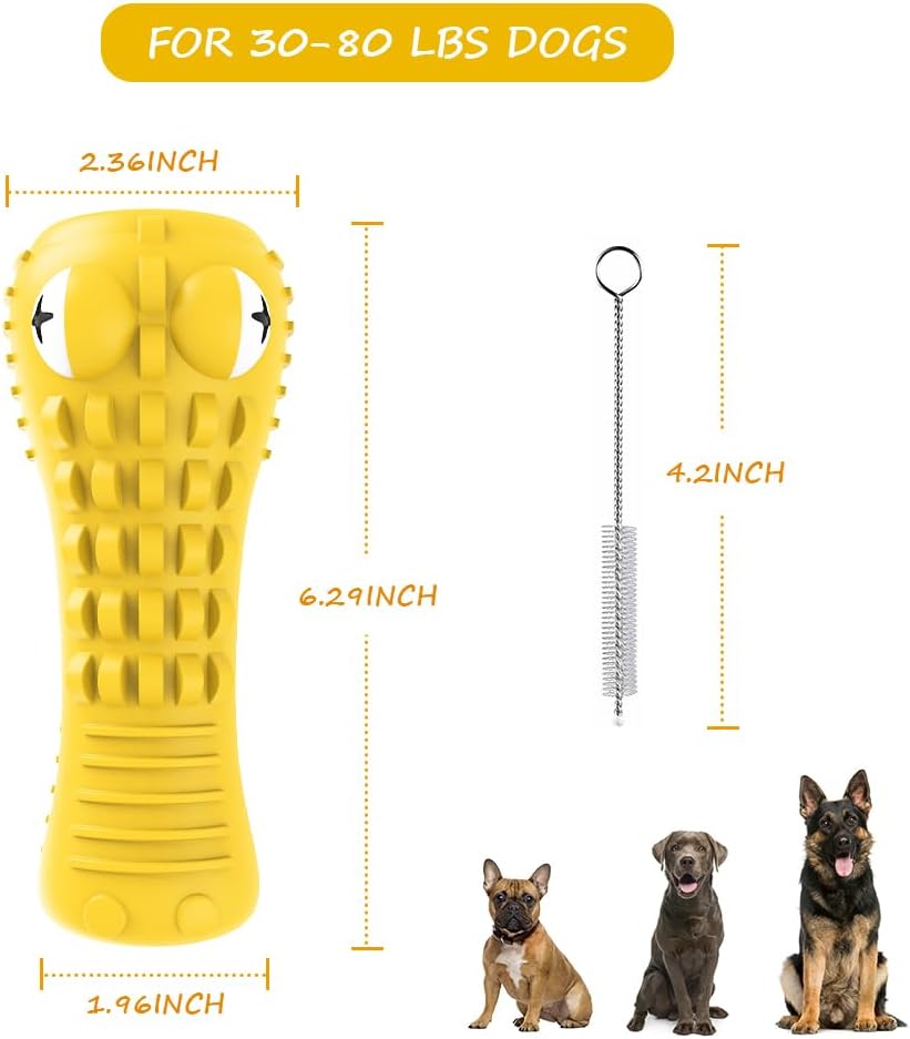 Dog Toys for Aggressive Chewers Large Medium Breed, Indestructible Dog Toothbrush Chew Toys, Squeaky Interactive Tough Extremely Durable, Dogs Toys to Keep Them Busy