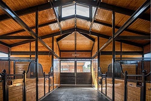 American Floor Mats - Heavy Duty Horse Stall Tiles - Thick, Durable Rubber Flooring - Solid Black, 10' x 12' Set (30 Tiles Total, 0.75" Thick)