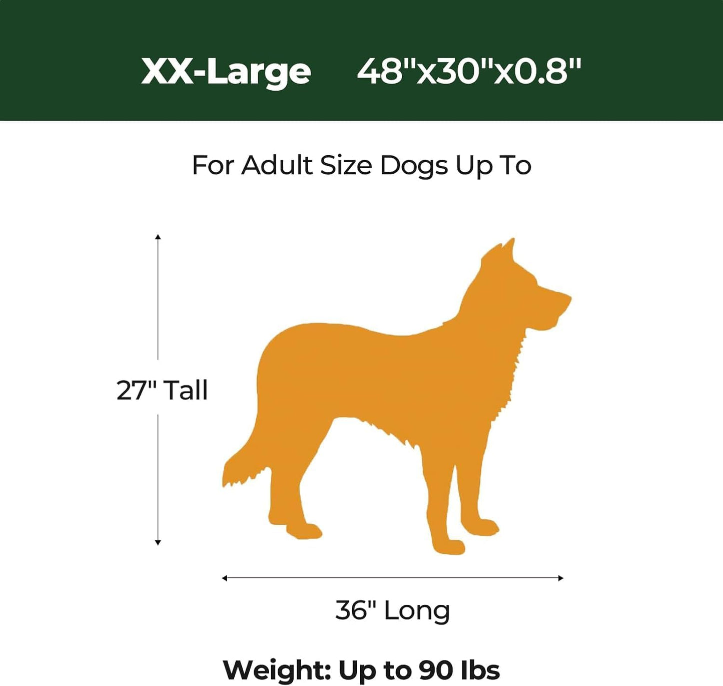 BALANCE Dog Crate Pad, Dog Foam Crate Mat Kennel Pad, Washable Water-Resistant Pet Bed Flat Dogs Cage Mat for XX-Large Dogs