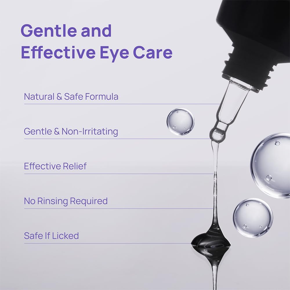 HICC PET Dog Eye Gel, Vet-Recommended Dog Eye Infection Treatment, Cat Eye Drops Wash, Soothes Irritation, Moisturizes Dry Eyes, Pet Eye Drops Ointment Alternative for Dogs, Cats, Horses. 2 fl oz