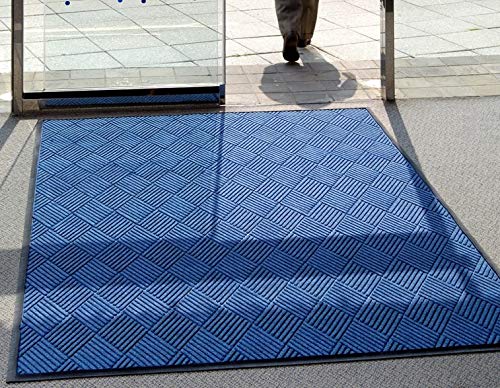 M + A Matting 208540412 WaterHog Diamond | Commercial-Grade Entrance Mat with Rubber Border – Indoor/Outdoor, Quick Drying, Stain Resistant Door Mat (Charcoal, 12.2' Length x 4' Width)