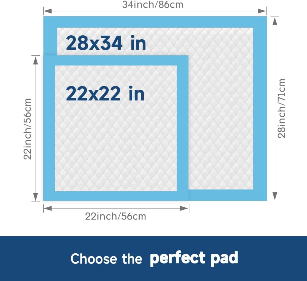 Quilocare 100 Count 28” x 34” XXL Puppy Pads, Super Absorbent Leakproof Extra Large Pee Pads for Dogs, Disposable Dog Training Pads