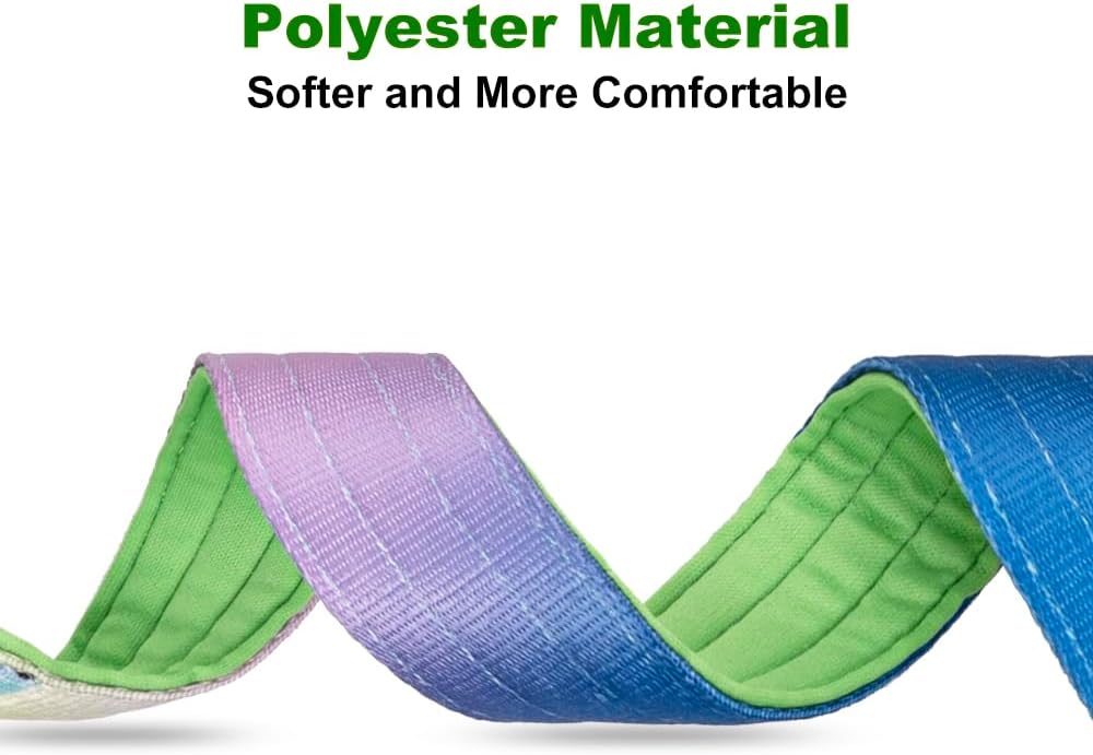 TSPRO Premium Dog Collars Tactical Dog Collar with Handle and Heavy Duty Quick-Release Metal Buckle Durable Thick and Adjustable for Medium to Large Dogs (Cyan Gradient L)