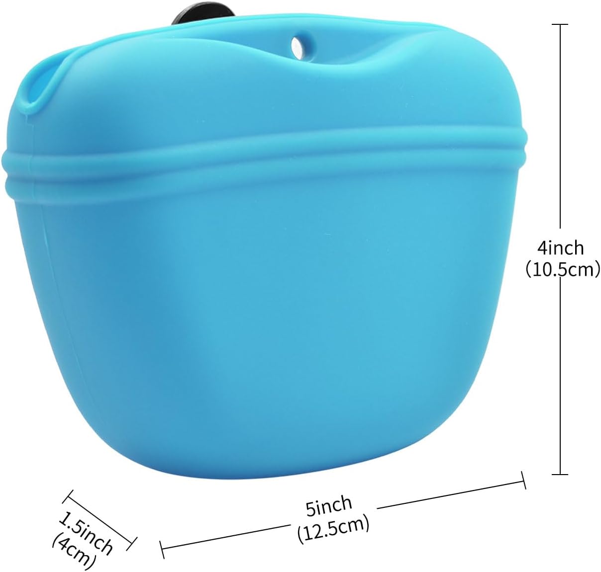 AUDWUD Silicone Dog Treat Pouch,Clip on Portable Training Container,Convenient Magnetic Buckle Closing and Waist Clip,No BPA