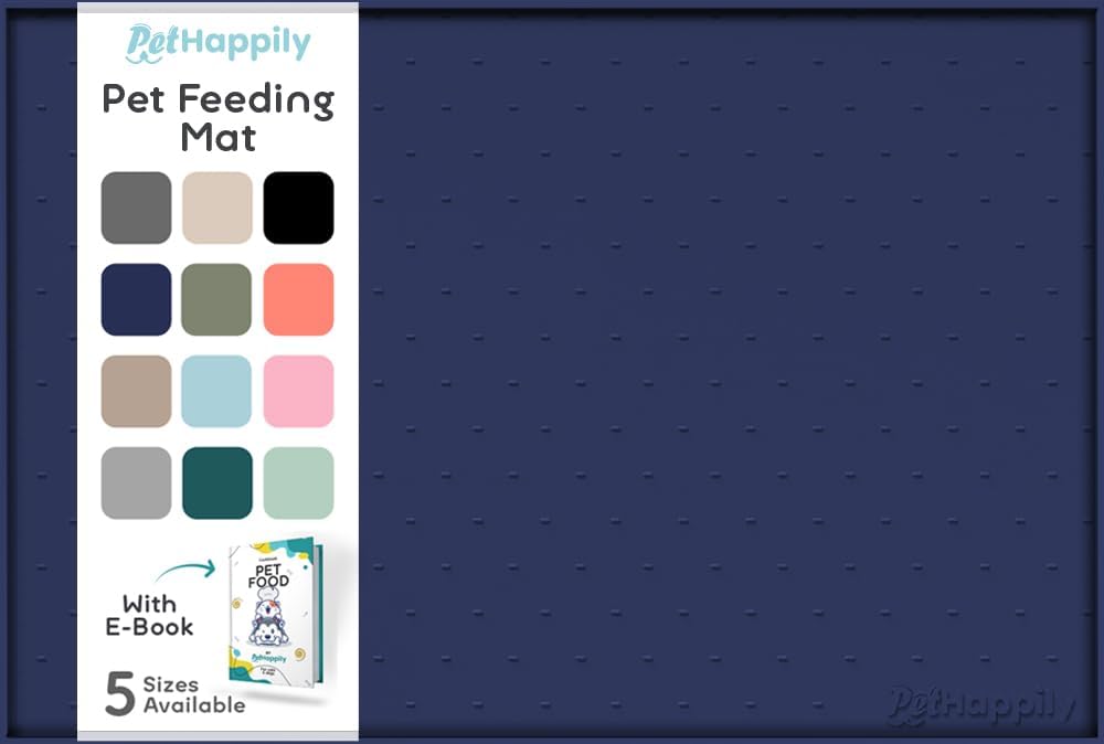 Dog Food Mat - Raised Edges Dogs Mat for Food and Water Prevent Spill, Waterproof Cat Food Mats Protect Floors, Easy Clean Dog Bowl Mats for Food and Water, Silicone Pet Food Tray