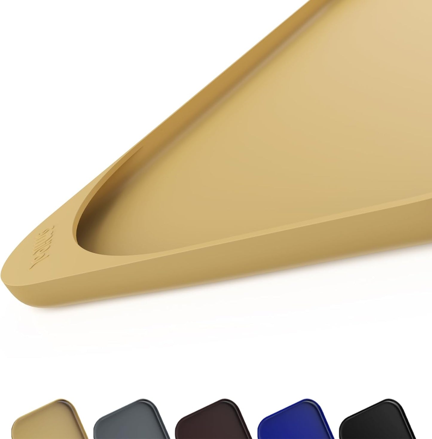 Silicone Pet Feeding Mat with Raised Edge & Residue Collection Pocket for Food and Water, Dog Bowl Mats, Cat Bowls Placemat with High Lip for Floor Waterproof, 24 x 16 x 0.8 Beige