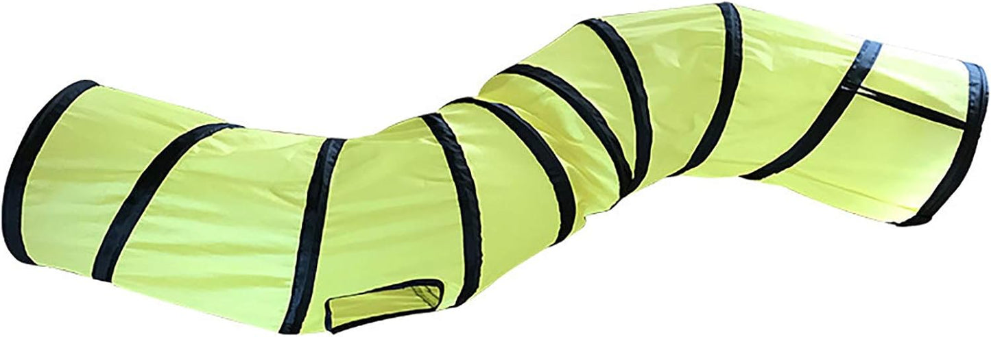 iCAGY Cat Tunnel for Indoor Cats Interactive, Rabbit Tunnel Toys, Pet Toys Play Tunnels for Cats Kittens Rabbits Puppies Crinkle Pop Up Yellow 47" Shape S