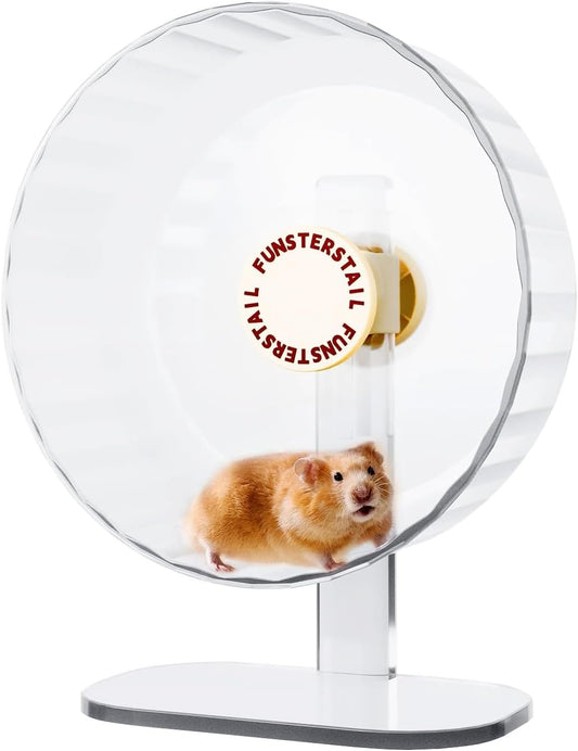 Super Silent Hamster Wheel 8.7 Inch, Magnetic Rat Wheel for Chinchilla, Gerbil, Guinea Pig, Cat, Mouse, Sugar Glider and Dwarf, Syrian Hamster Accessories (Cream White)