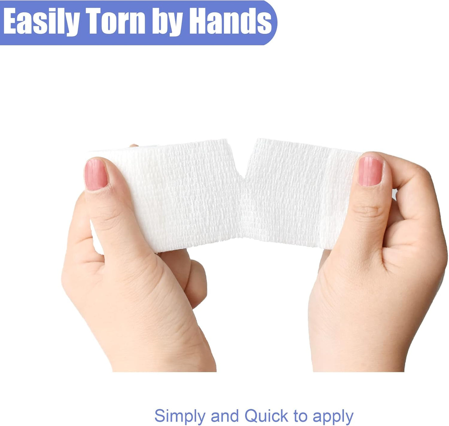 9 Pack 2" x 5 Yards Self Adhesive Bandage Wrap Self Stick Wrap for Ankle, Wrist, Finger, Sports, Breathable Cohesive Vet Tape for Pets (White)