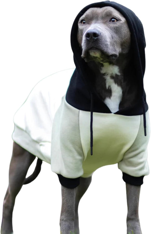 Spark Paws Dog Hoodie – Premium Dog Sweater for Small, Medium, and Large Dogs | Warm Outfits for French Bulldogs, Pitbull, Puppy, Winter Jacket Alternative - Olive Cream - 4XL