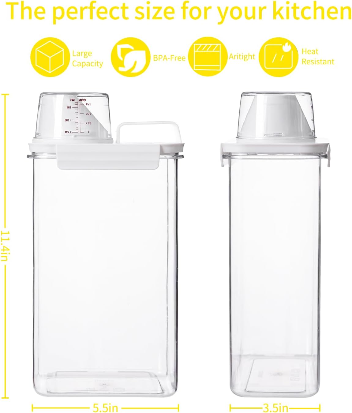 Rice Container, Rice Storage Container, 3-5 Lbs Tcereal Storage Container, Dog Food Storage Container, Suitable for Home Kitchen Rice, Soybean Food Storage