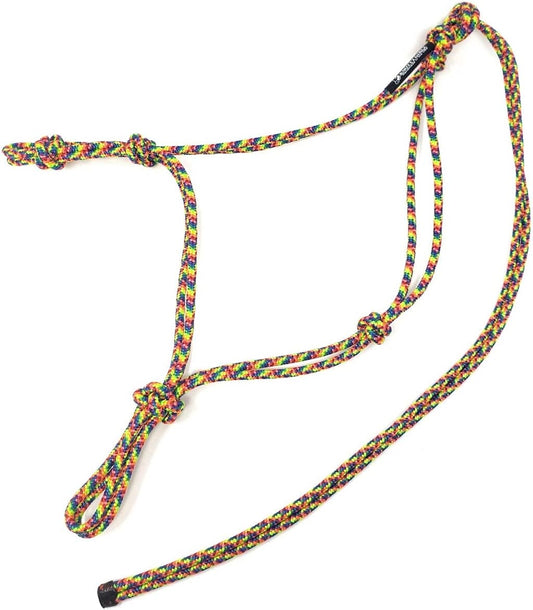 Horse Rope Training Halter - 4 Knot 1/4" Stiff Halter Cord - Used by Famous Trainers Multiple Sizes Multiple Colors