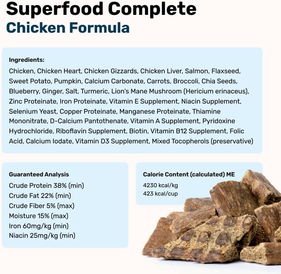 BADLANDS RANCH by Katherine Heigl- Superfood Complete, Air-Dried Adult Dog Food - High Protein, Zero Fillers, Superfood Nutrition (24 Ounce (Pack of 4), Chicken)