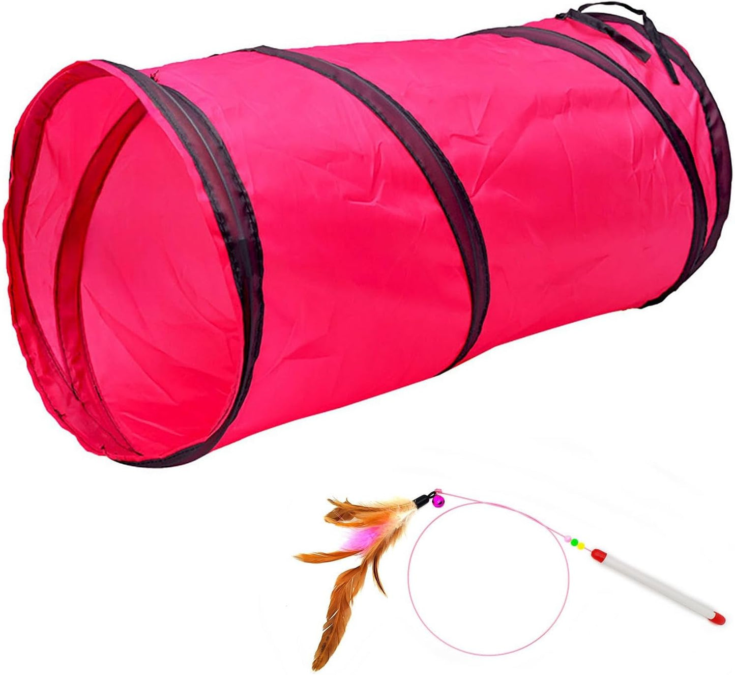 iCAGY Cat Tunnel for Indoor Cats, Pet Cat Kitten Rabbit Play Toys Tube Tunnel Interactive Crinkle Pop Up 20"