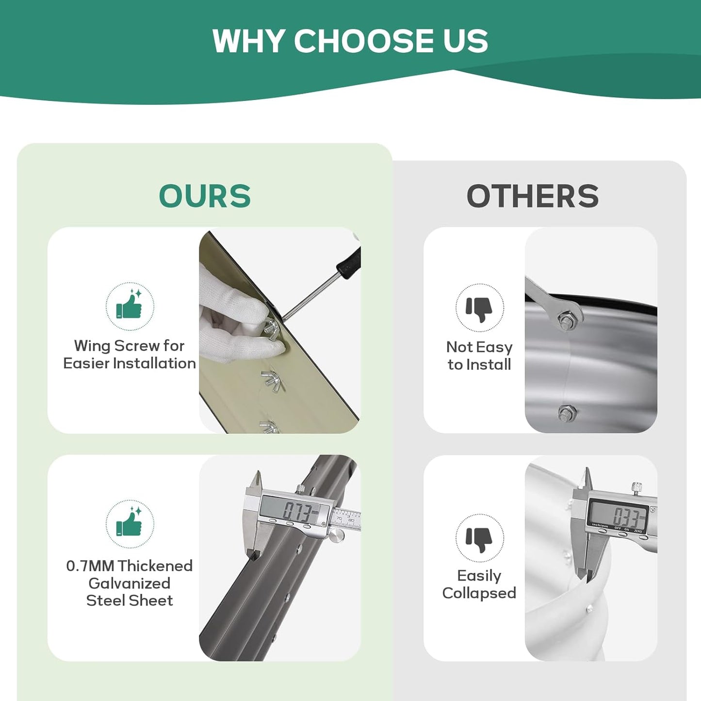 Galvanized Raised Garden Bed Outdoor - 4x2x1FT (2 Pack) Metal Garden Planter Box with Safety Edging and Gloves, Raised Bed for Gardening Vegetables Fruits and Flowers - Grey