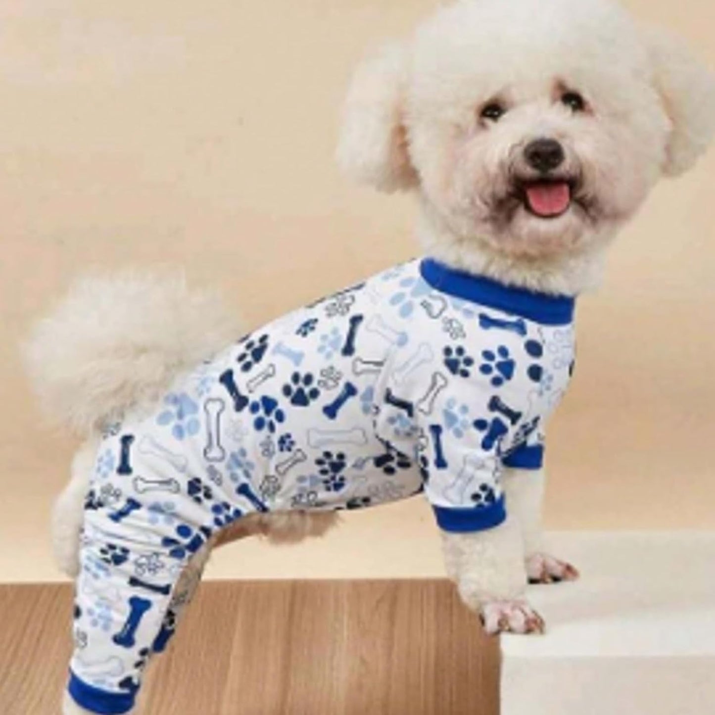 Vet-Approved Dog Pajamas Onesie for Small Dog Clothes - Lightweight Soft Stretchy Puppy Costume - Certified Hypoallergenic Comfort Anxiety-Reducing (Blue,Small)