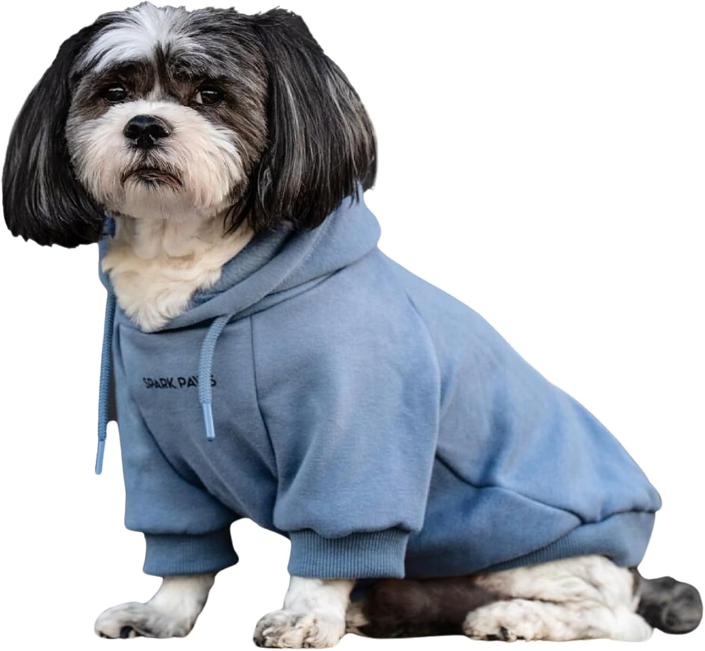 Spark Paws Dog Hoodie – Premium Dog Sweater for Small, Medium, and Large Dogs | Warm Outfits for French Bulldogs, Pitbull, Puppy, Winter Jacket Alternative - Slate Blue - S