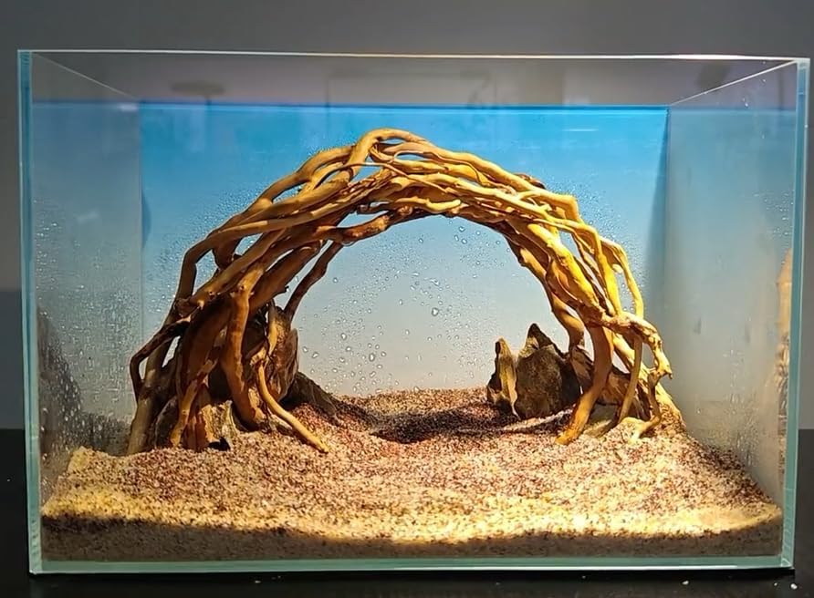 Aquarium Driftwood Centerpiece Aquarium Landscape, Handcrafted!!! Fish Tank hardscape Landscape (Small Silent Cave)