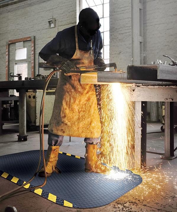 American Floor Mats Hog Heaven 5/8 inch Black & Black Border 3' x 6' Nitrile Backed Anti-Fatigue Comfort Mat