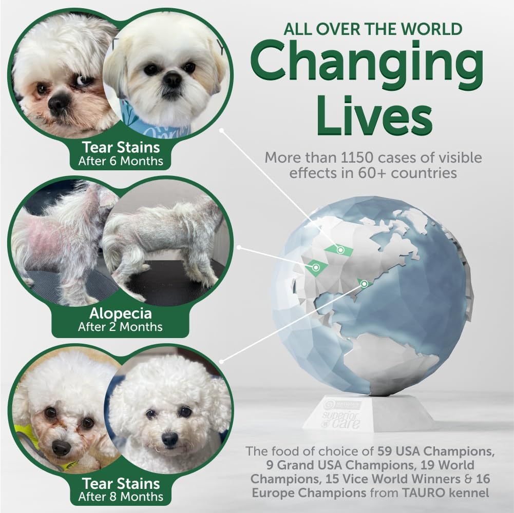 Nature's Protection Dry Dog Food for Puppy & Adult - High Protein Tear Stain Formula - Hypoallergenic Kibble for Small, Medium & Large Breed Dogs with Light Fur (Superior Care - Insect, 8.8 lb)