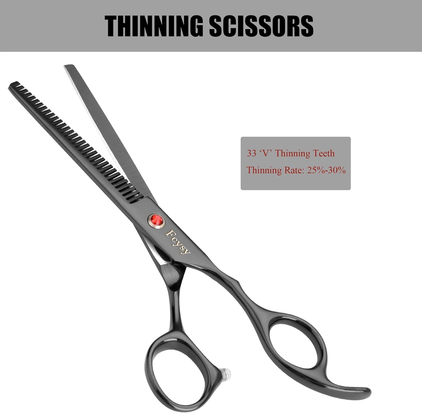 Dog Grooming Scissors Kit, Fcysy Professional Pet Hair Cutting Shears Set with Curved & Straight Blades Scissors Thinning Shears– Stainless Steel Grooming Tools for Dogs & Cats at Home